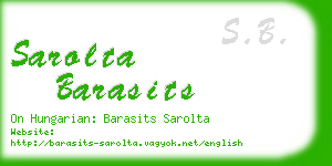 sarolta barasits business card